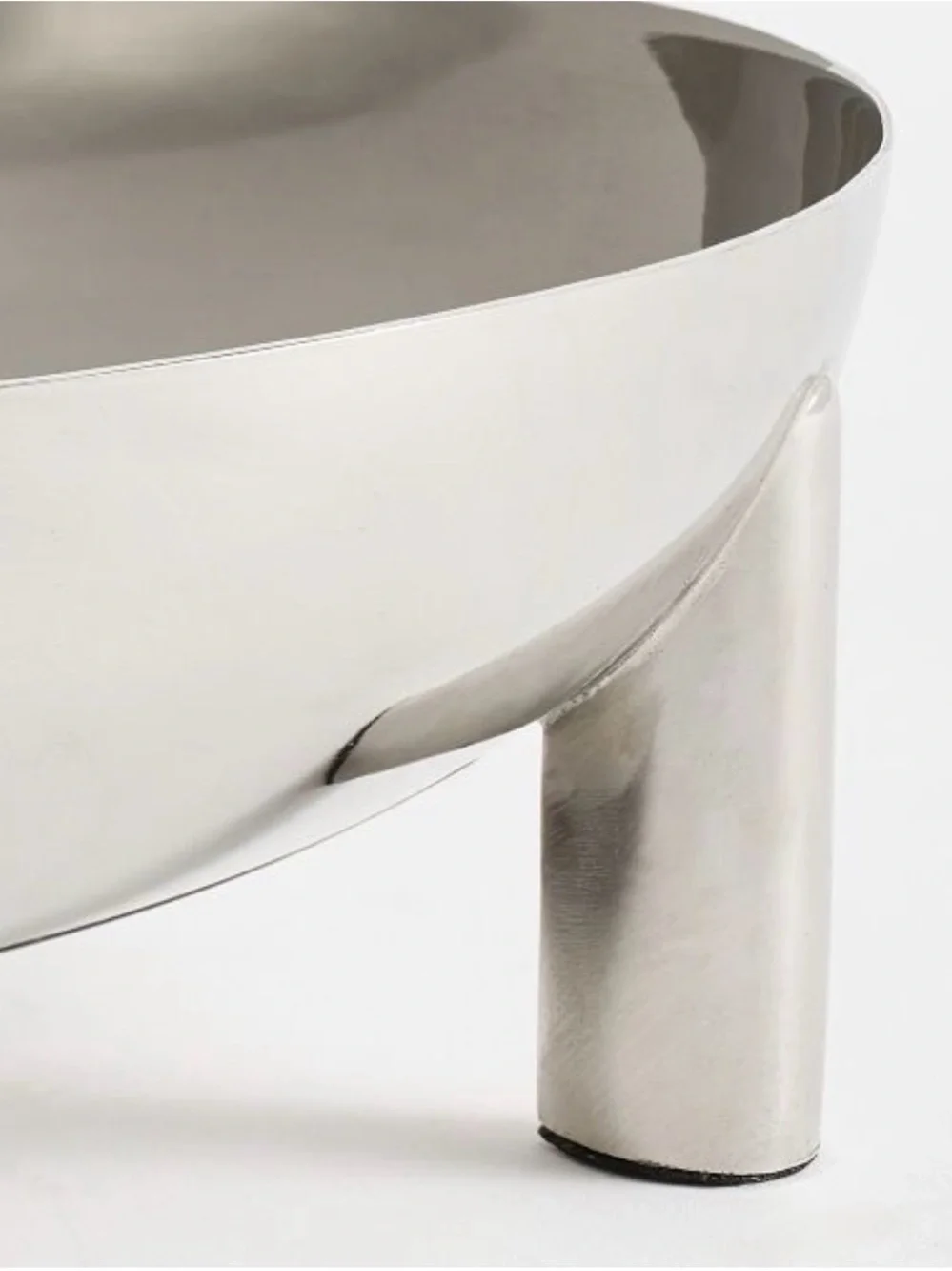 Pottery Barn Polished Stainless Steel Round Pedestal Bowl - Silver